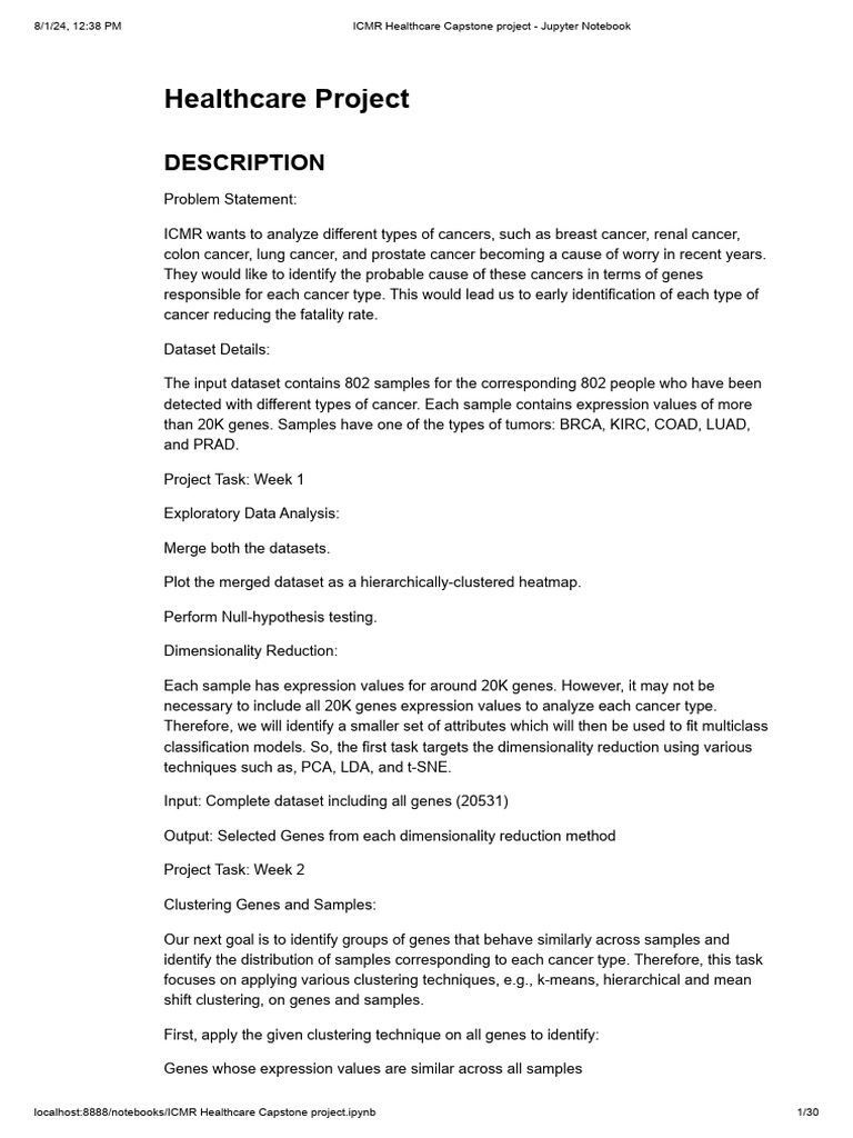 Cancer Gene Analysis and Classification | PDF | Cancer | Sampling ...