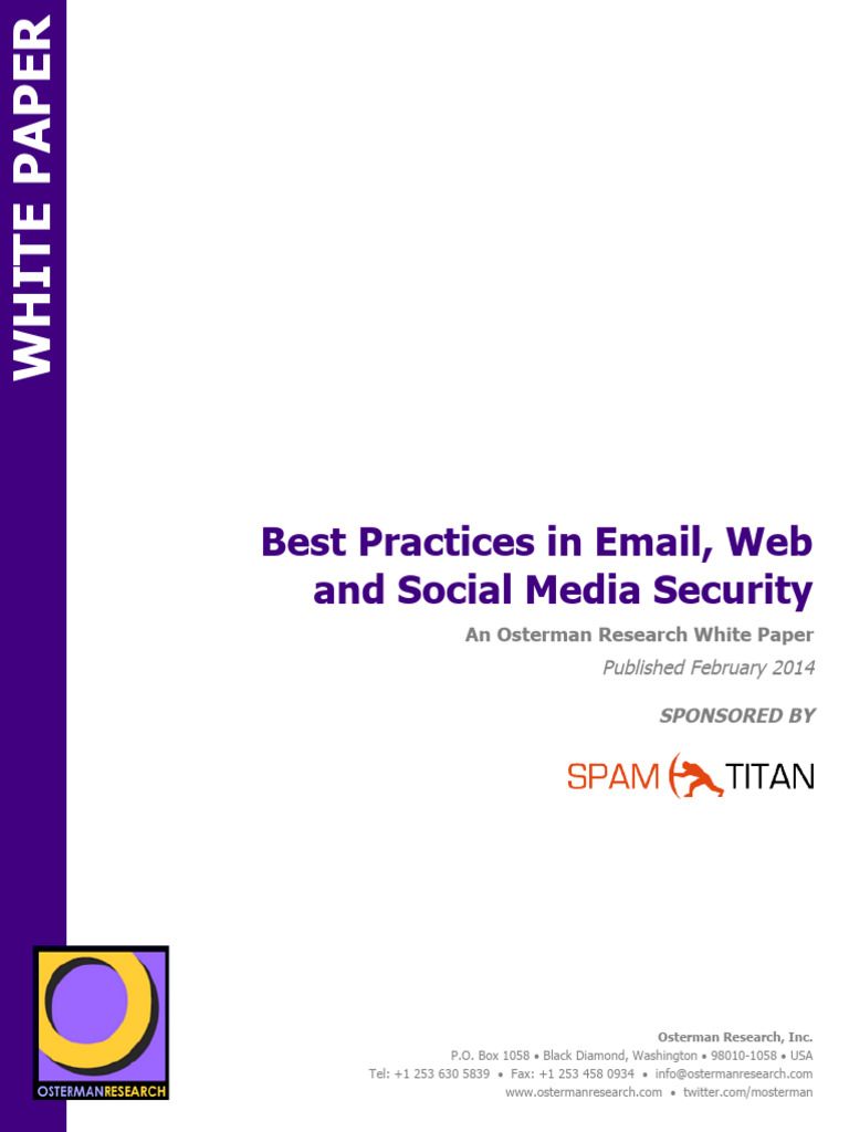 Email, Web & Social Media Security Insights | PDF | Security | Computer ...