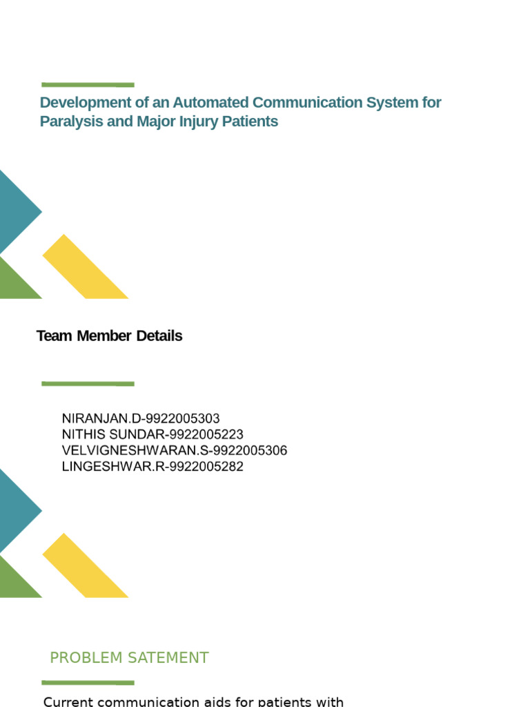 Development of An Automated Communication System For Paralysis and ...
