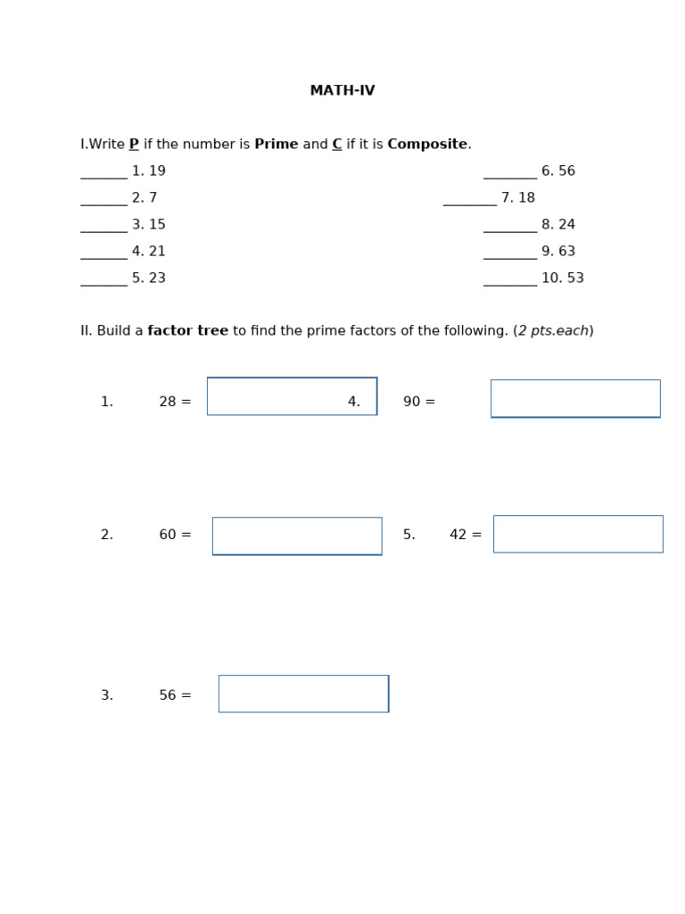 Math - Iv & 6 | PDF