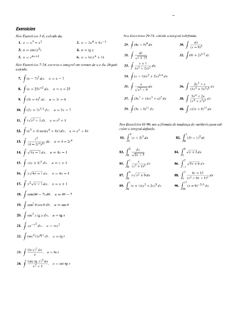 Lista.1 - Integral | PDF