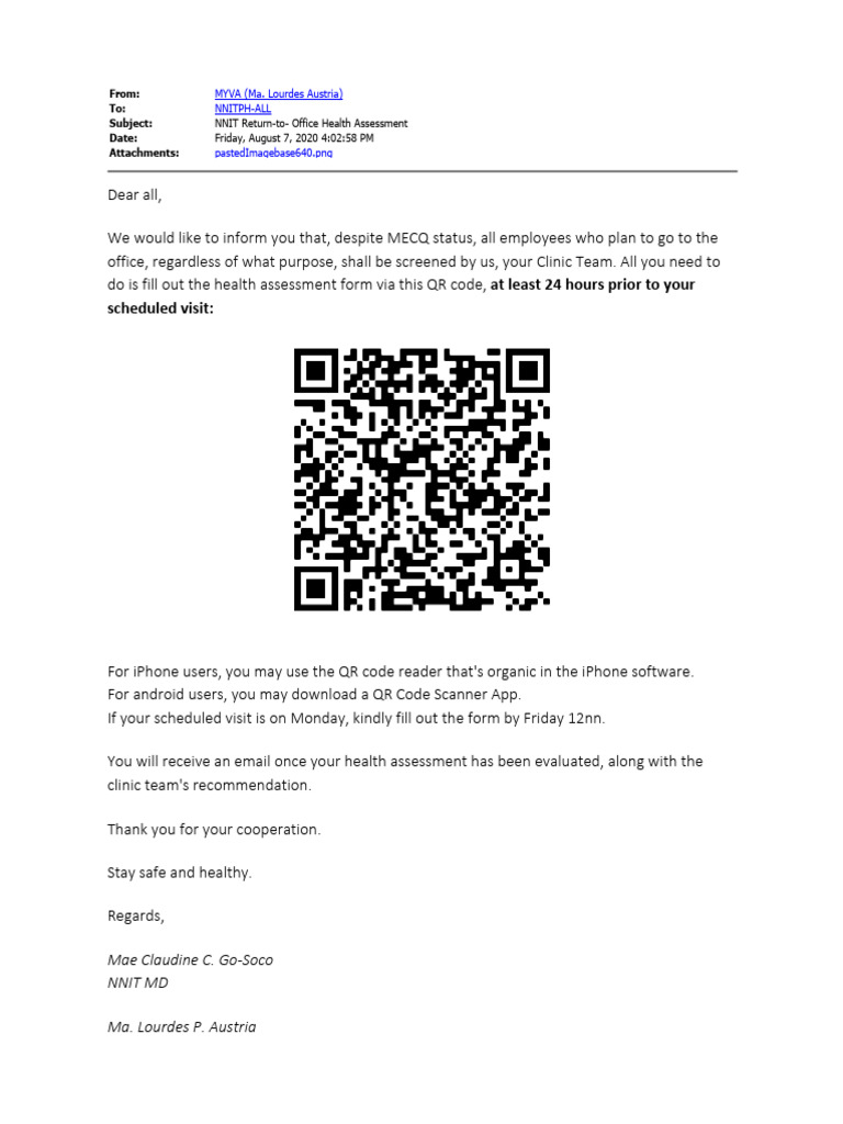 Nnit return to office health assessment pdf