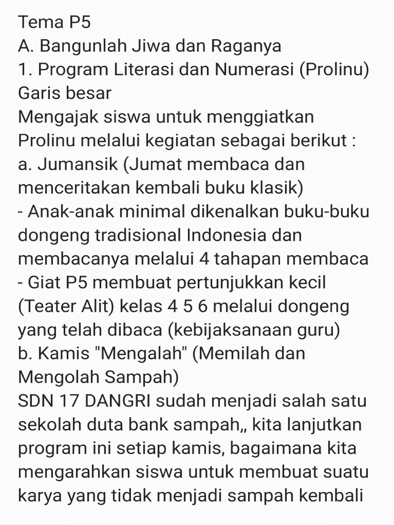 Usulan P5 Tapel 20242025 - 240514 - 213510 | PDF