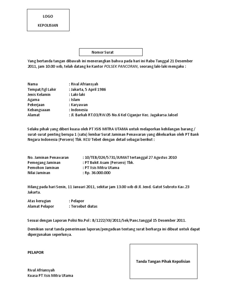 Contoh Surat Laporan Kerusakan Alat 14 Images Contoh Berita Acara Kerusakan Barang Wood Scribd Indo Surat Keputusan Ekstrakurikuler Rsud Dr Muhammad Zein Berita Acara Kerusakan Alat Surat Fax Adalah Ckntoh Contoh