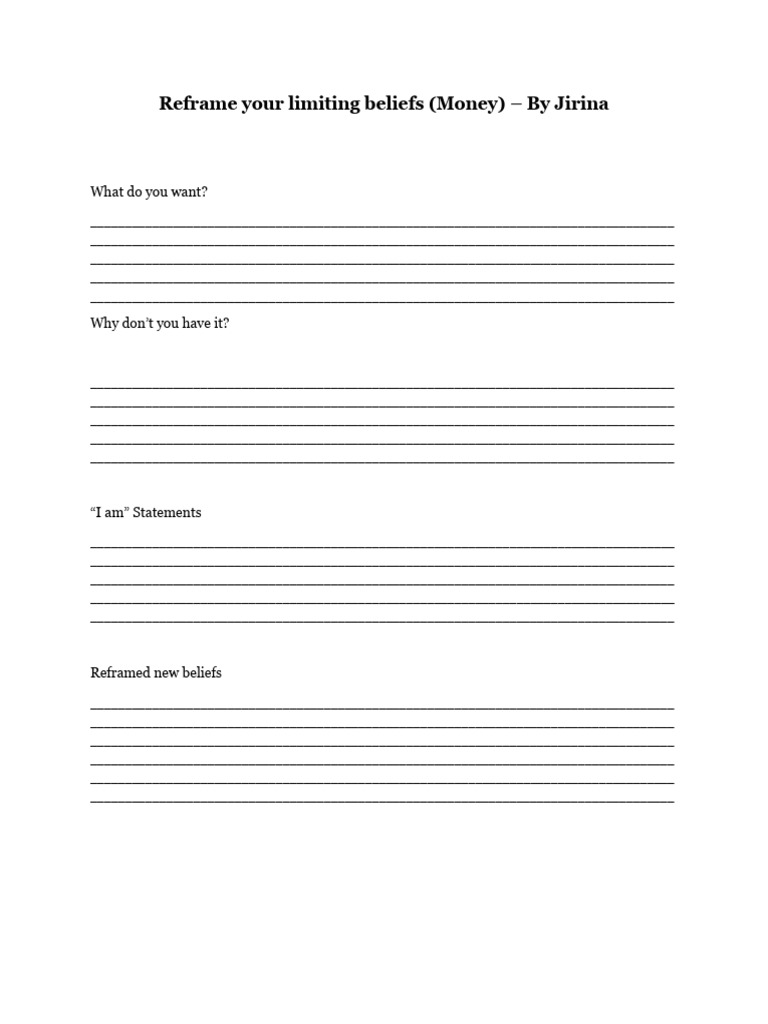 18 reframe mind exercise pdf