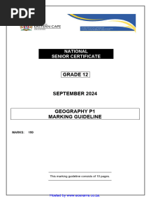 GEOGAPHY P1 MEMO GR12 SEPT 2024 - English
