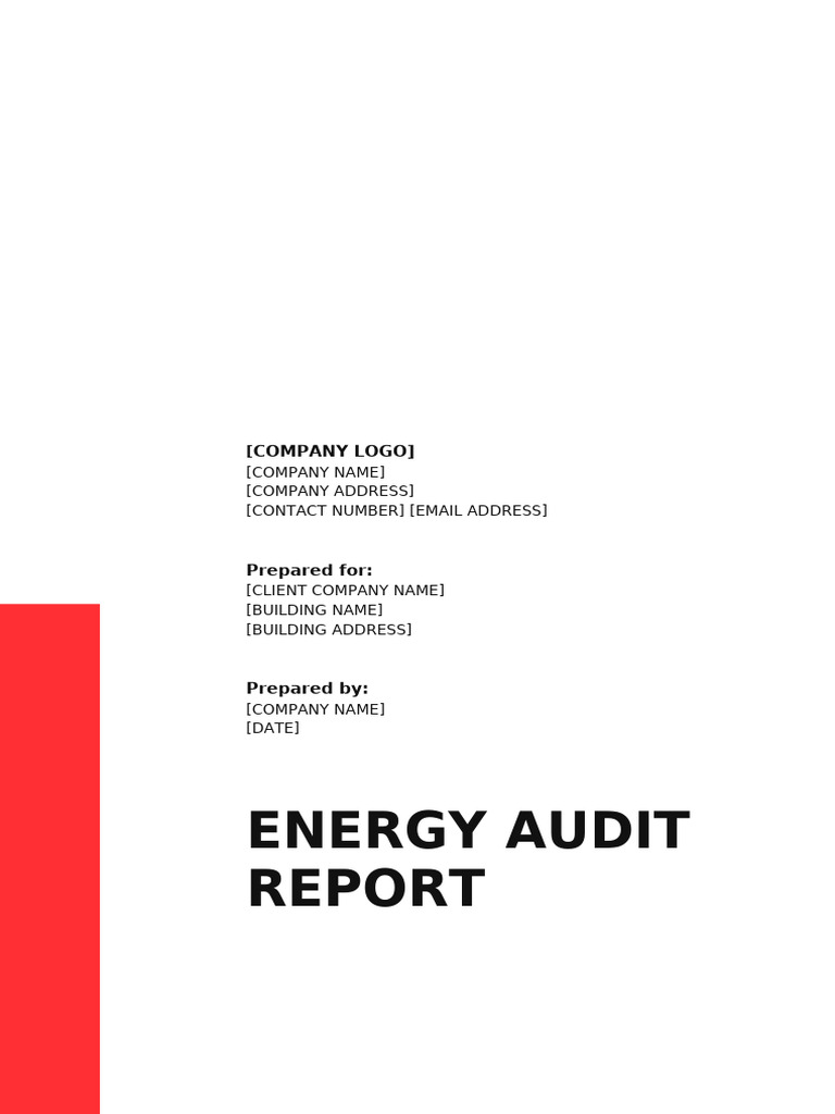 Energy Audit Report Template | PDF | Energy Conservation | Technology ...