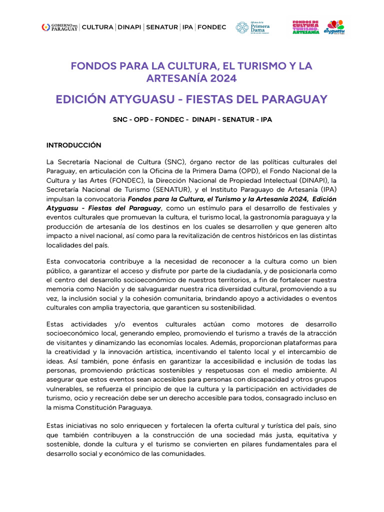 Bases y Condiciones Aty Guasú para Creadores | PDF