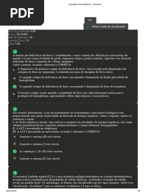 Avaliação Final (Objetiva) - Topicos | PDF
