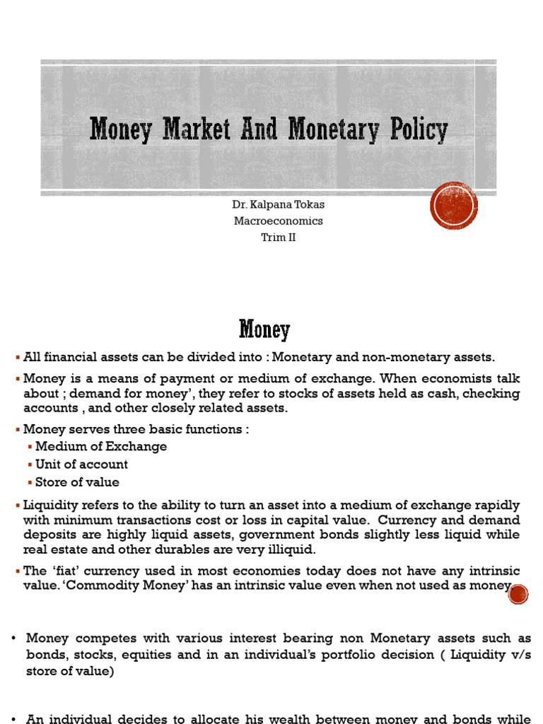 Money Market and Monetary Policy Done | PDF