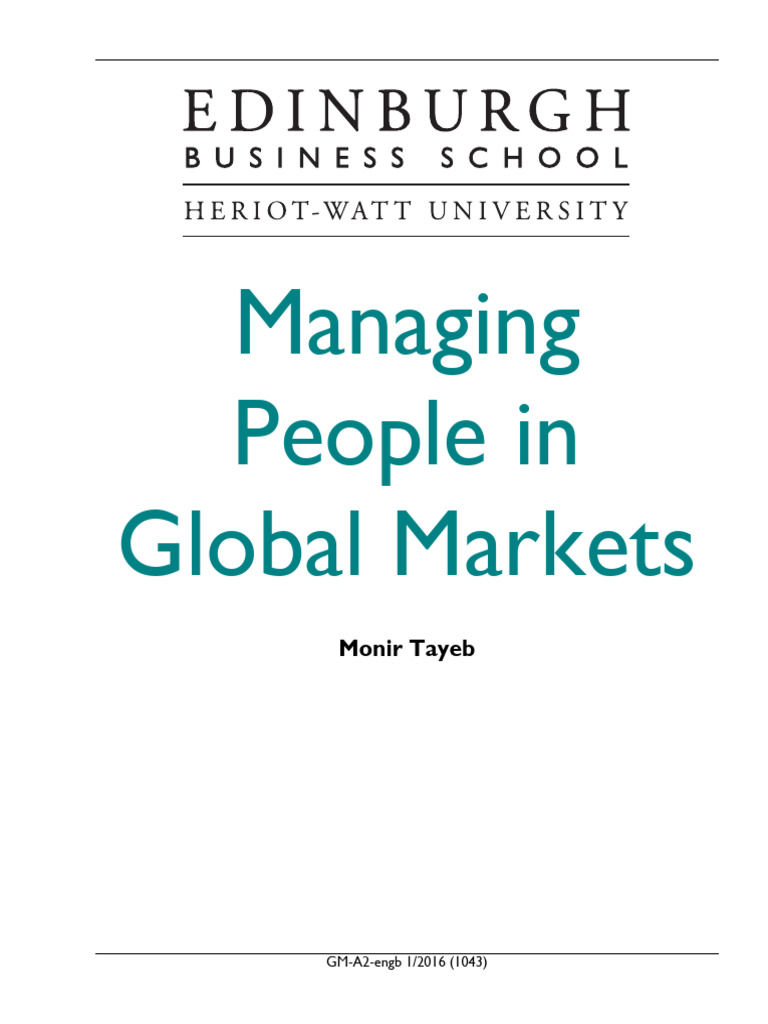 إدارة الأفراد في المنظمات العالميةmarkets Course Taster Pdf