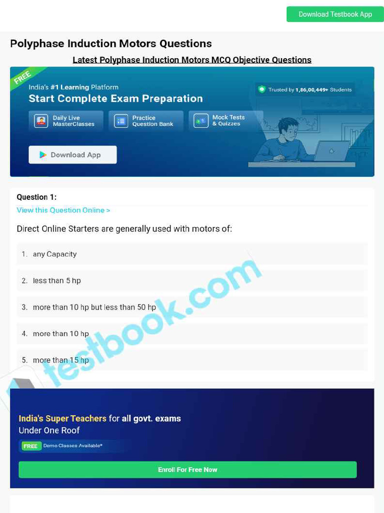 Mcq On Polyphase Induction Motors 5eea6a0939140f30f369da1d Pdf