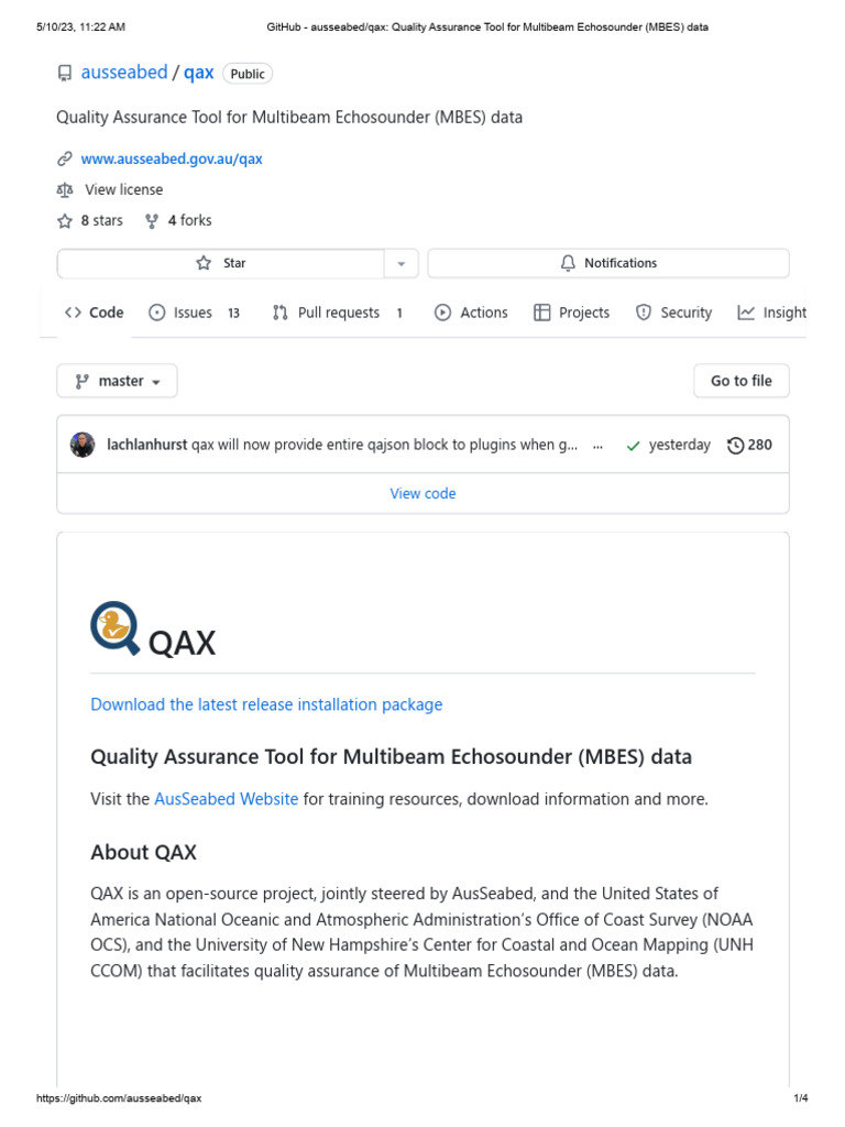 GitHub - Ausseabed - Qax - Quality Assurance Tool For Multibeam ...