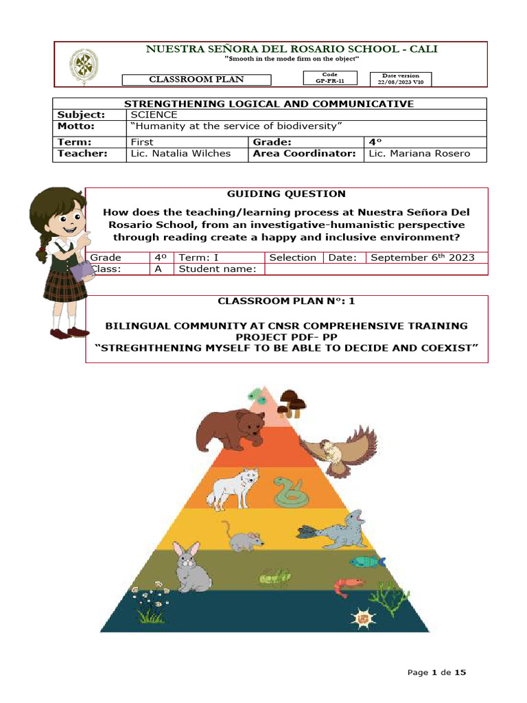 96a8dc4th Science Class Plan | PDF