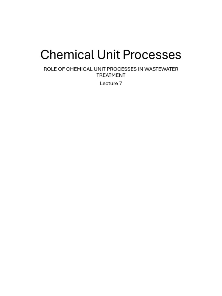 Week 7 - Chemical Processes - Part 1 | PDF