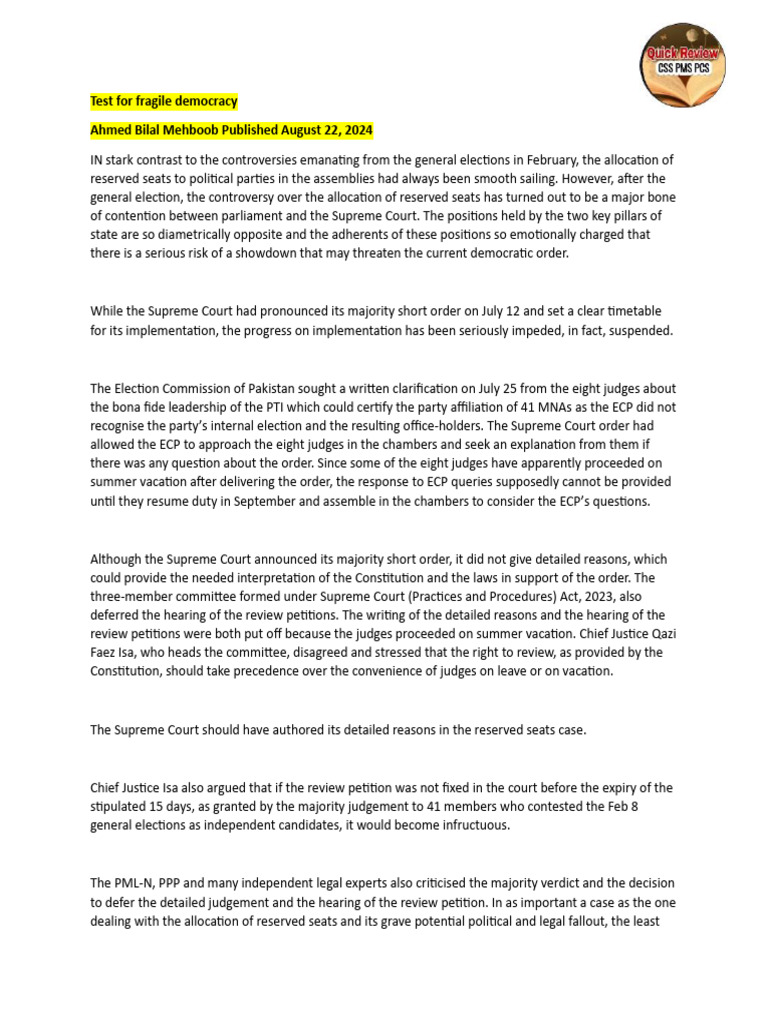Dawn Article of The Day-20 | PDF | Supreme Court Of The United States | Law
