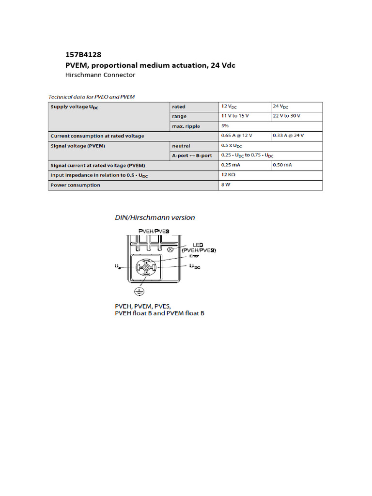 157B4128 PVEM, Proportional Medium Actuation, 24 VDC: Hirschmann ...