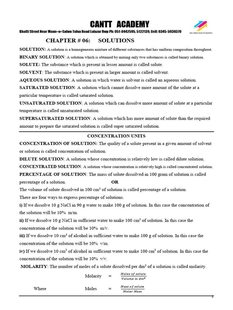 Understanding Solutions and Molarity | PDF | Solubility | Sodium Hydroxide