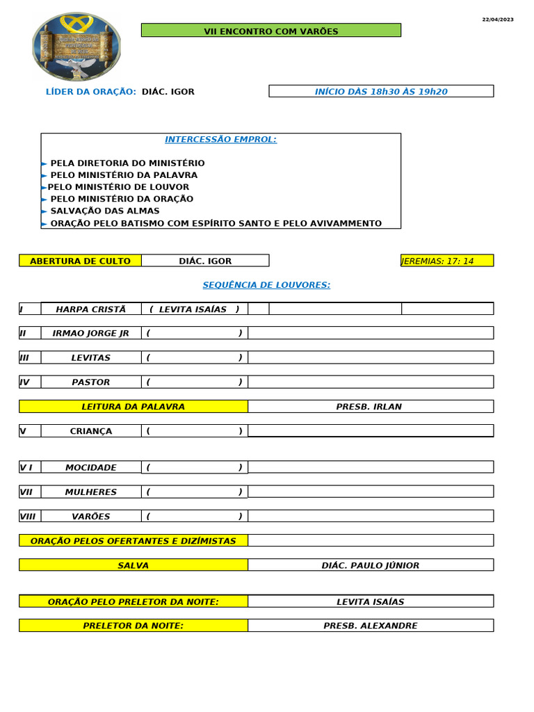Vii Encontro de Varões | PDF