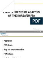 First Elements of Analysis of The Korea/Eu Fta: Paris, December 13th