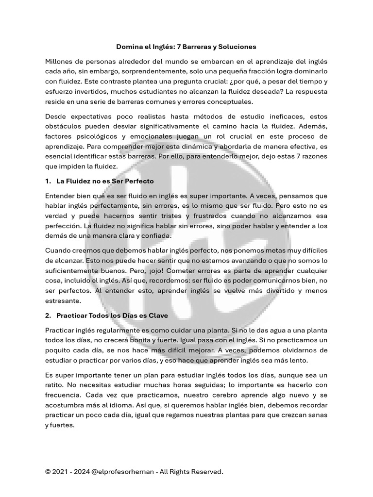 Domina El Inglés 7 Barreras y Soluciones | PDF