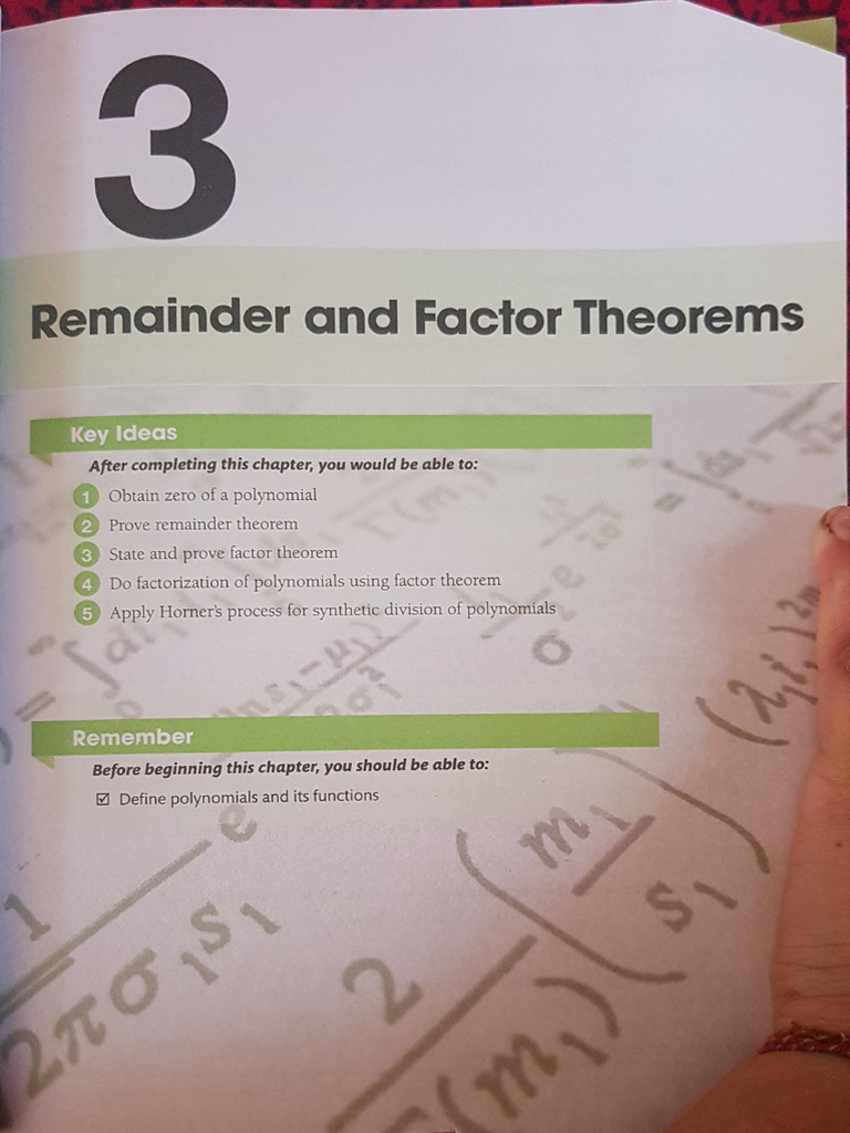 Remainder Factor Theorems Pdf