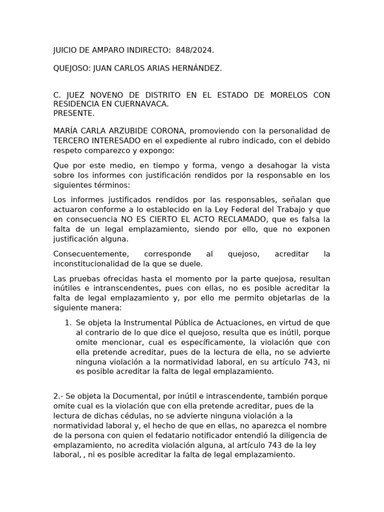 Juicio de Amparo Indirecto | PDF