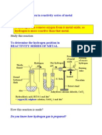 11 Position of Hydrogen in Re Activity Series