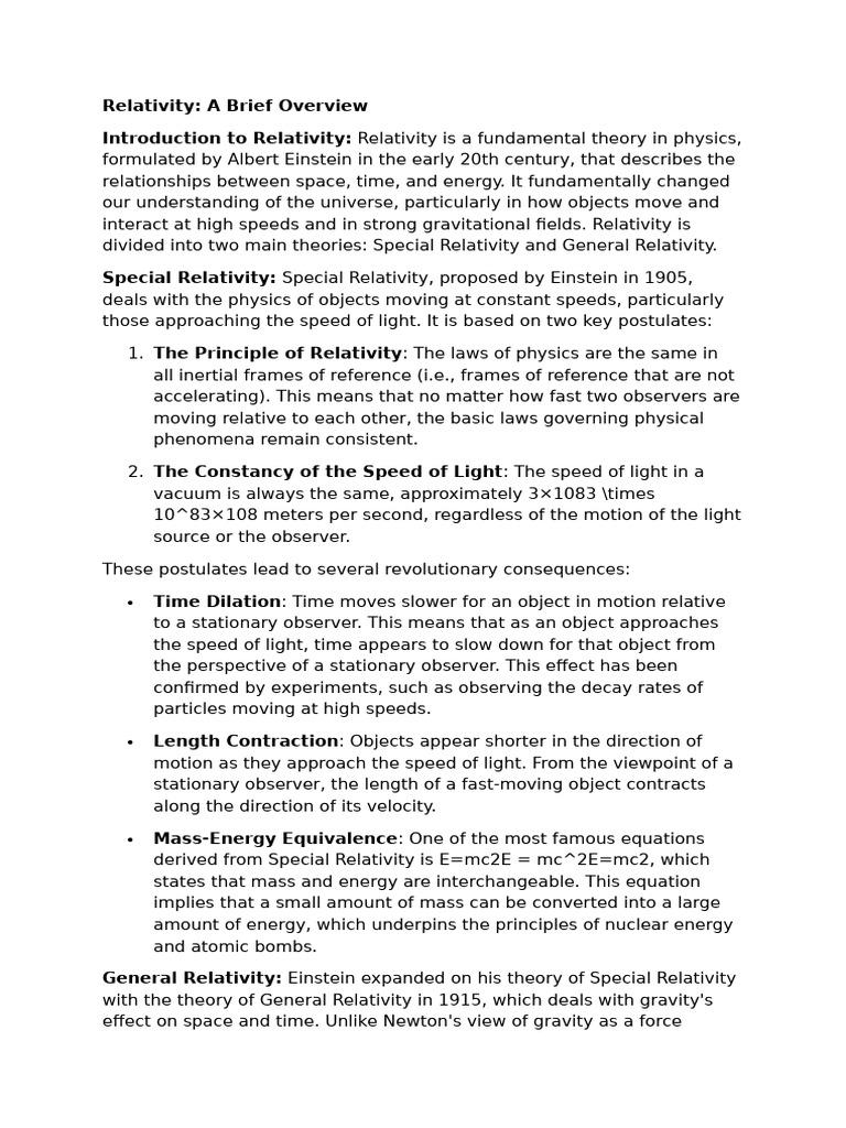 Relativity Pdf