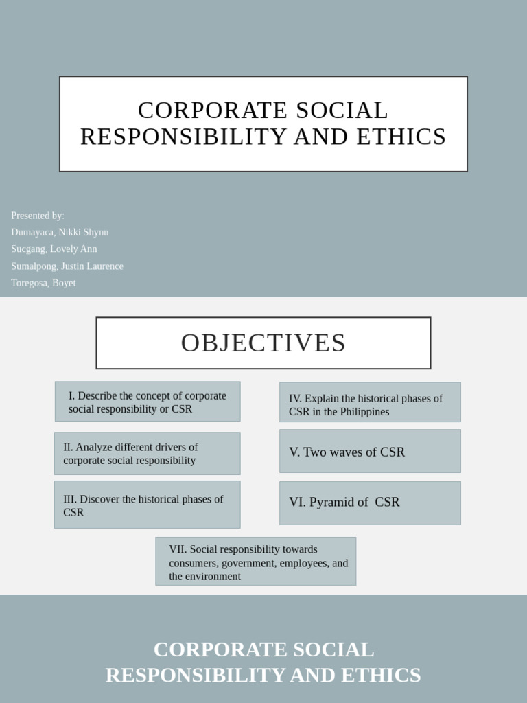 Corporate Social Responsibility and Ethics Report | PDF