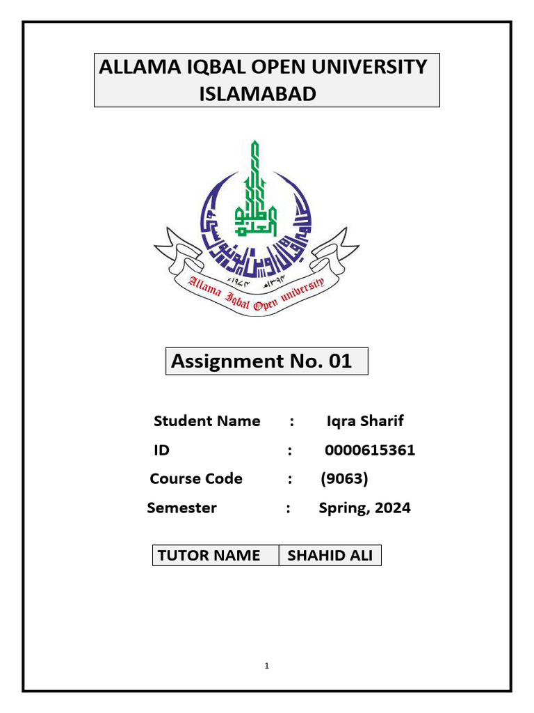 9063 Assignment 01 | PDF