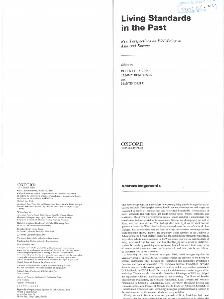 Living Standards in The Past | PDF