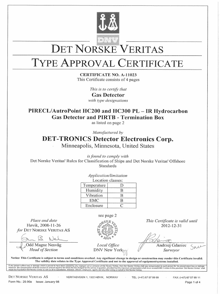 Type Approval - PIRECL CO2 | PDF