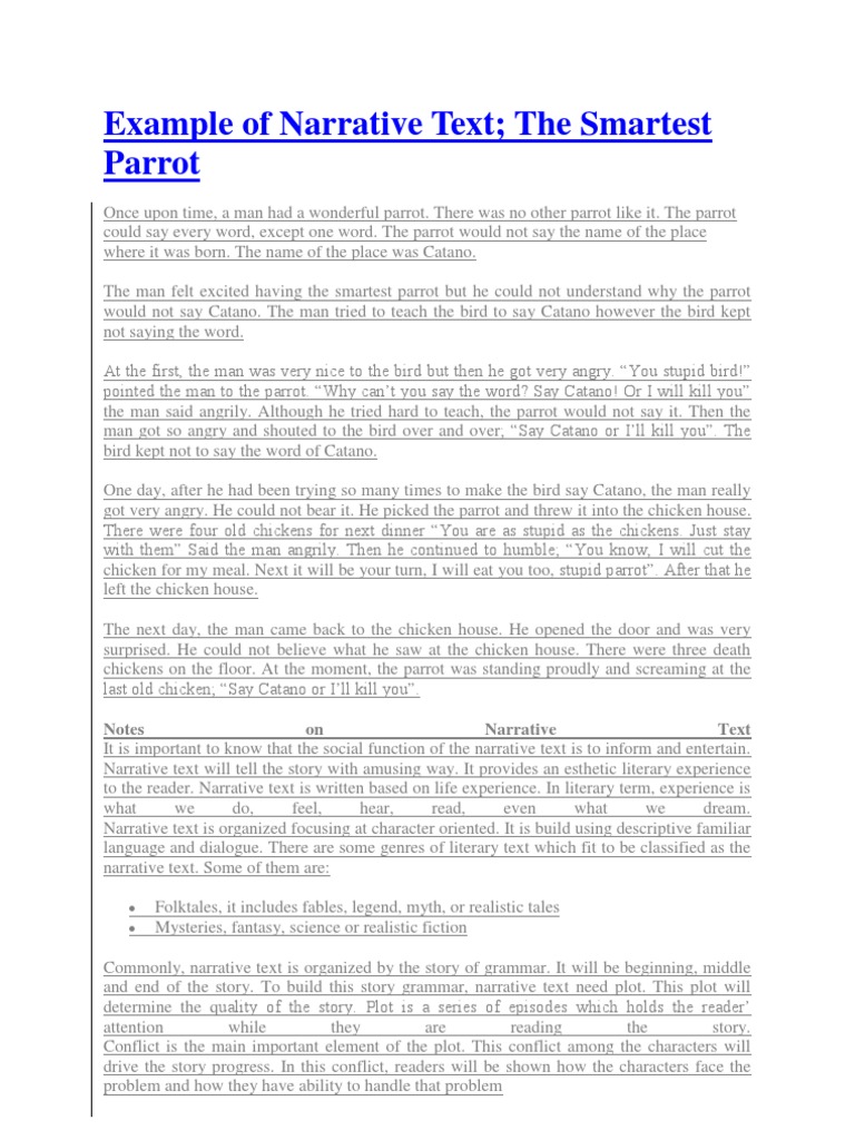 Example Of Narrative Text Pdf