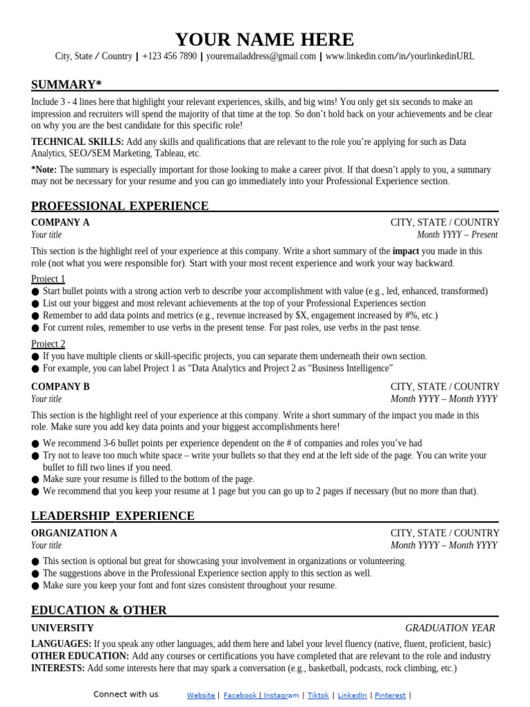 Freebie - Resume Templates (2023) | PDF