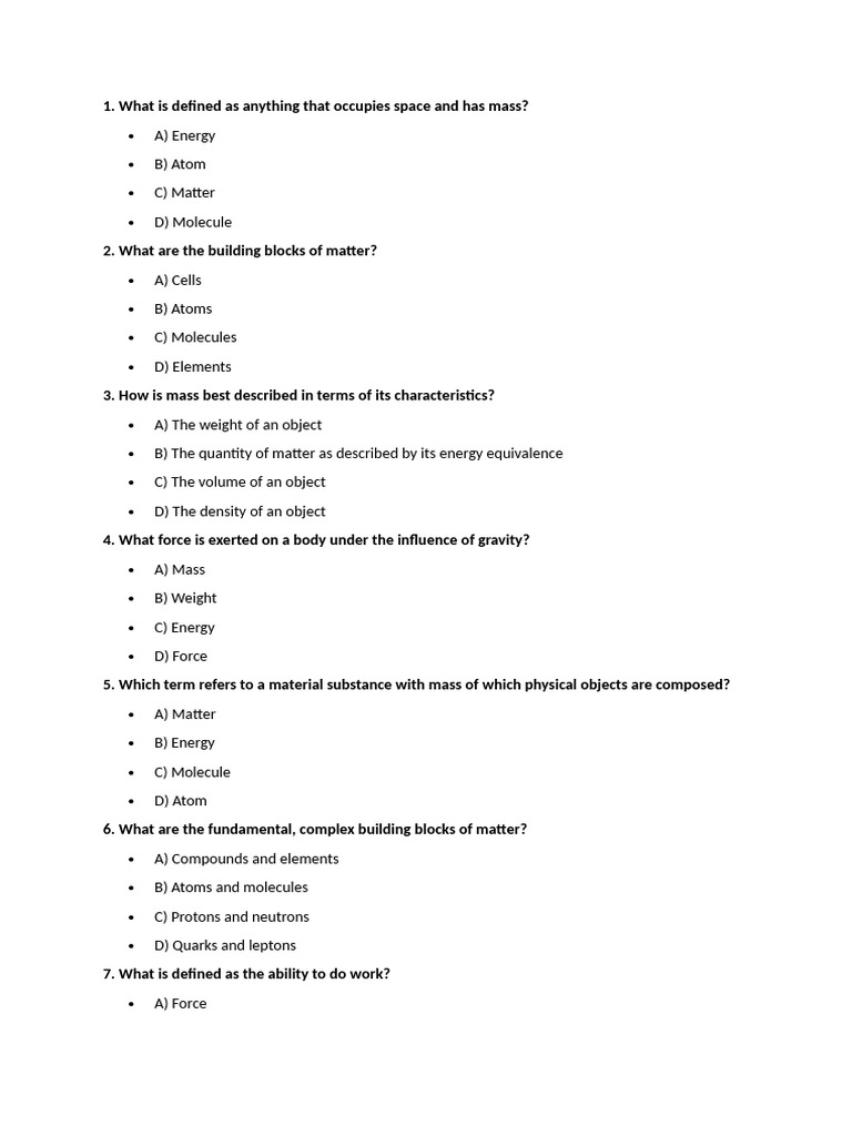 Physics quiz pdf