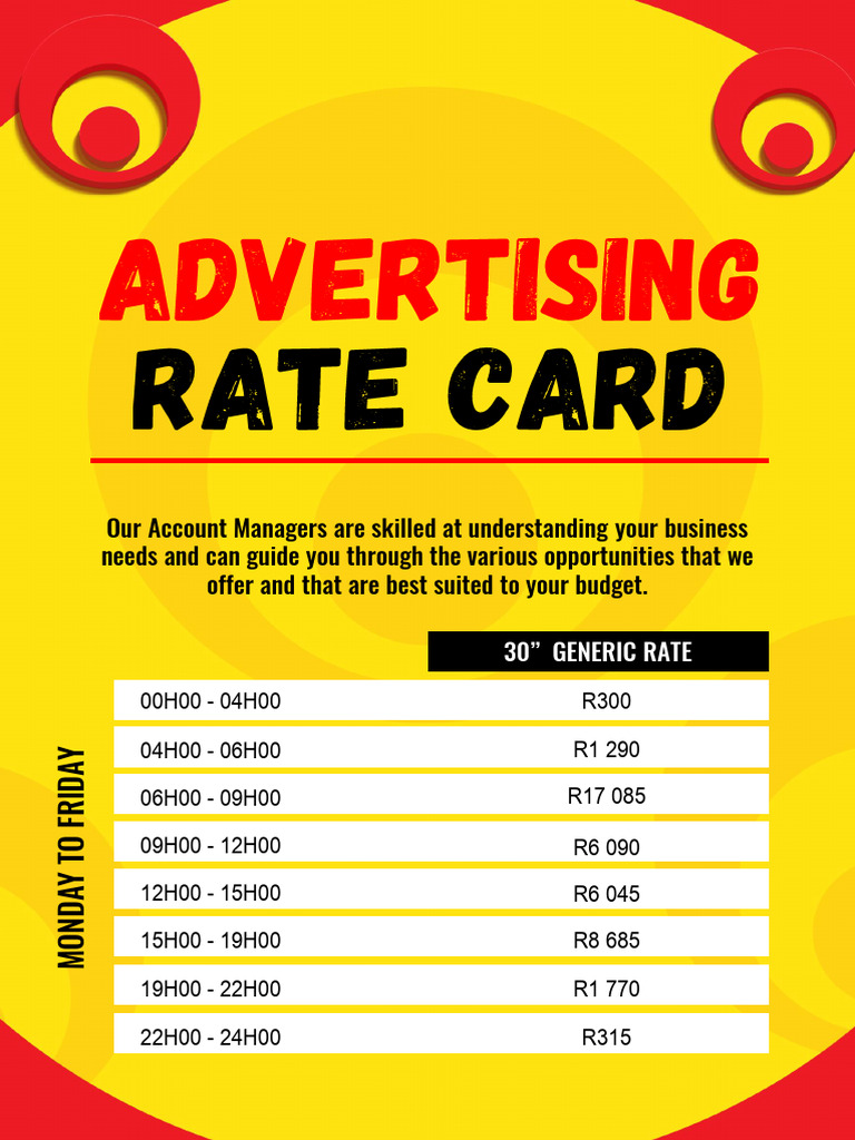 Standard Rate Card | PDF