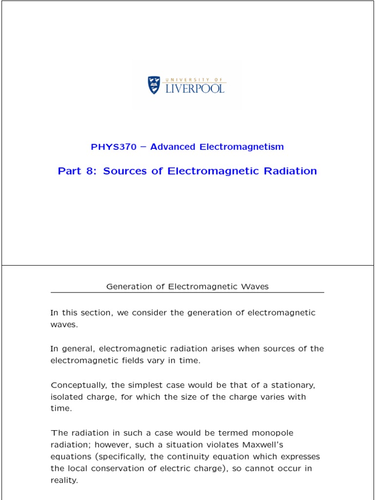 Sources of Electromagnetic Radiation | PDF | Antenna (Radio ...