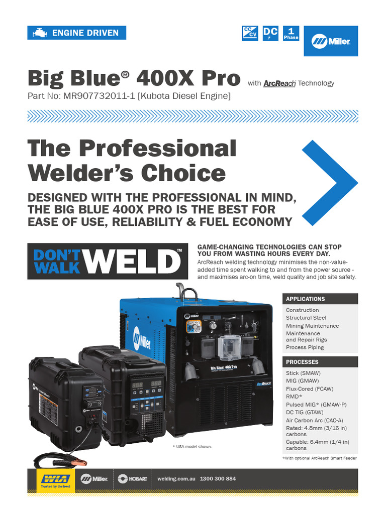 Big Blue 400X Pro Spec Sheet 05 2019 | PDF