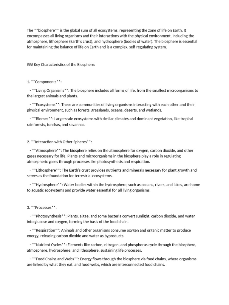 Biosphere | PDF