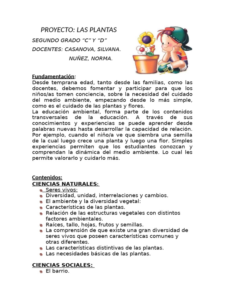 Proyecto Las Plantas 2024 | PDF