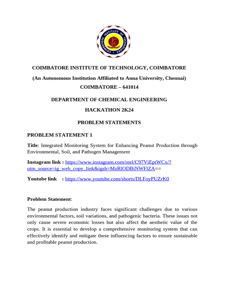 ChemEhack Chemical Engineering Problem Statement | PDF