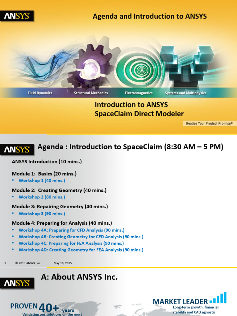 SCDM-Intro Agenda and ANSYS Intro | PDF | Computational Fluid Dynamics ...
