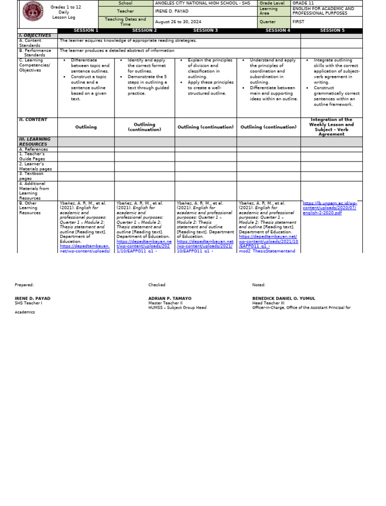DLL EAPP Week 5 | PDF