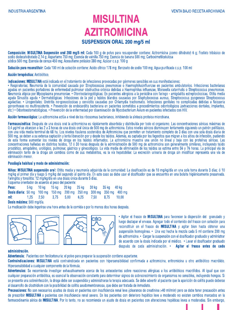 Azitro MISULTINA Suspension Oral | PDF