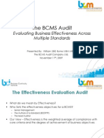 The BCMS Audit: Evaluating Business Effectiveness Across Multiple Standards