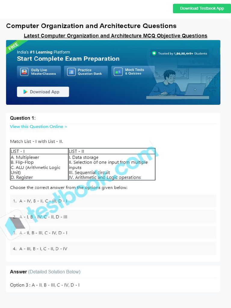 Mcq on computer organization and architecture pdf