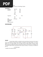 Wein Bridge Oscillator