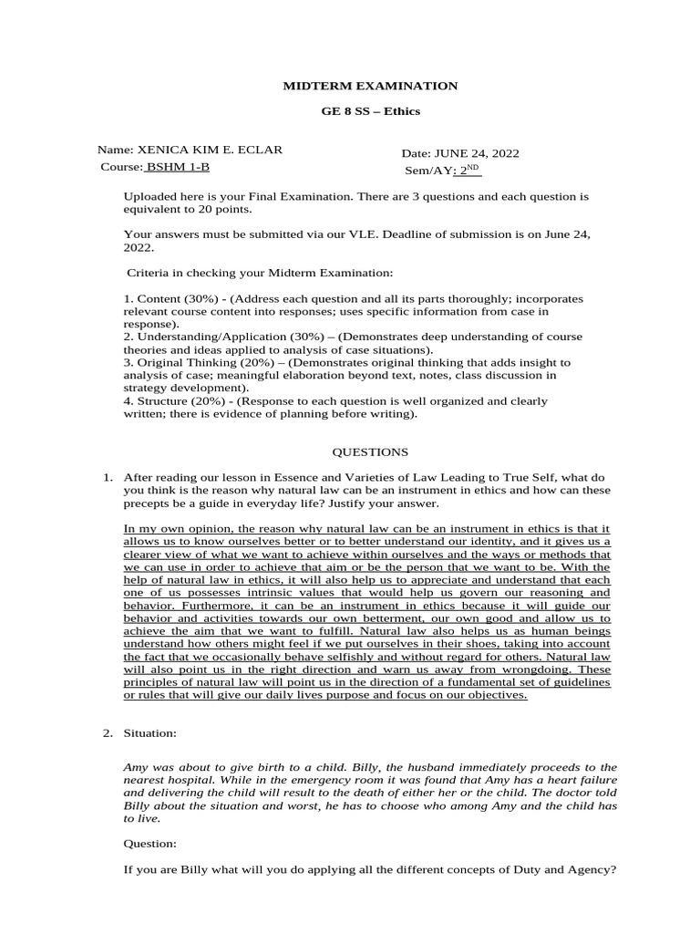 Final Examination | PDF