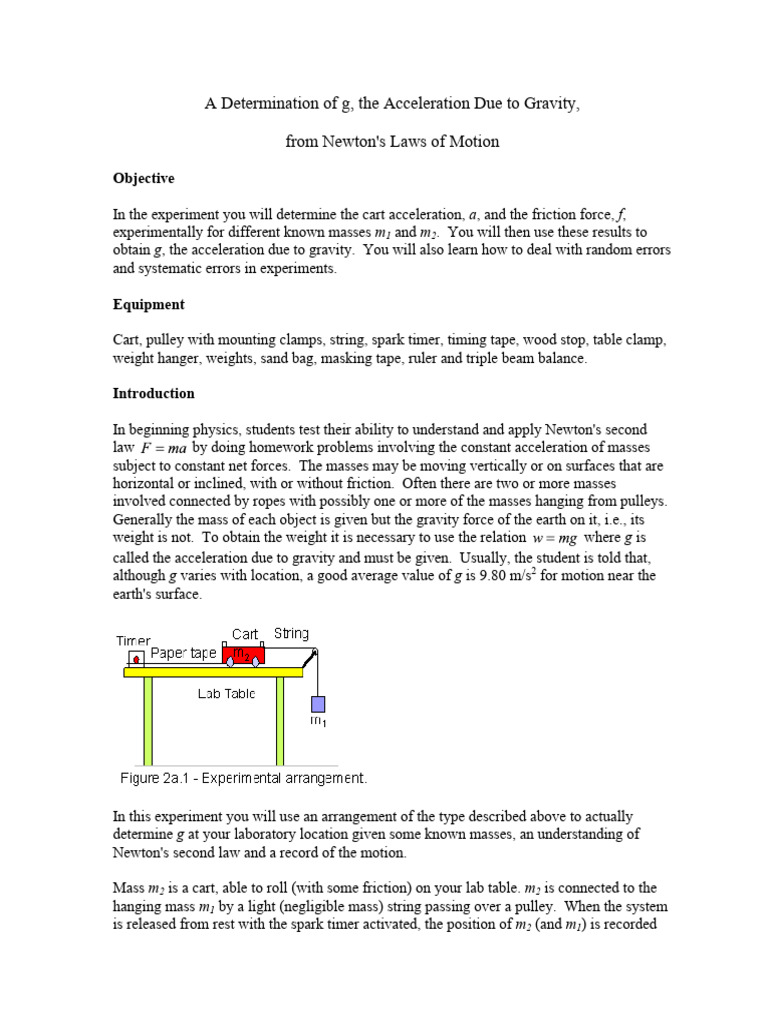 Acceleration Due To Gravity Revised 2013 | PDF | Force | Science ...